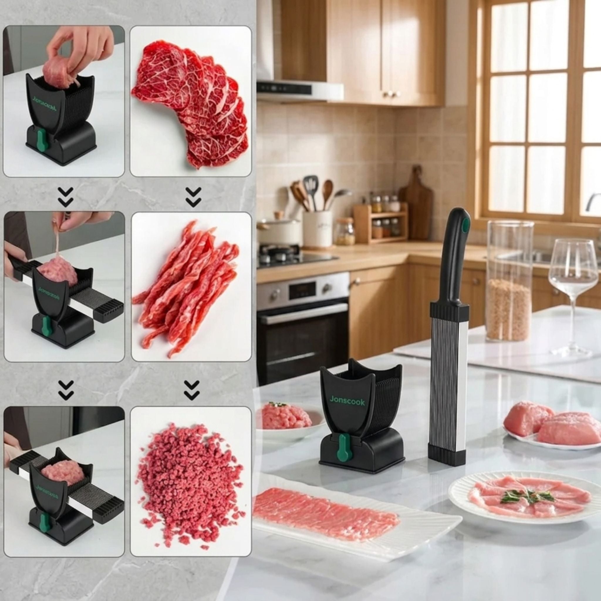 ADJUSTABLE MANUAL MEAT SLICER