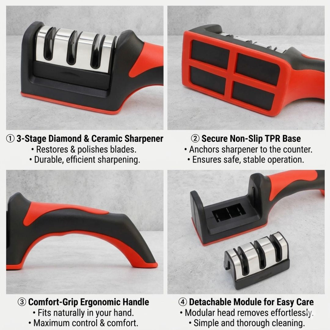 3 STAGE KNIFE SHARPENER REPAIR, SHARPEN & POLISH KNIVES