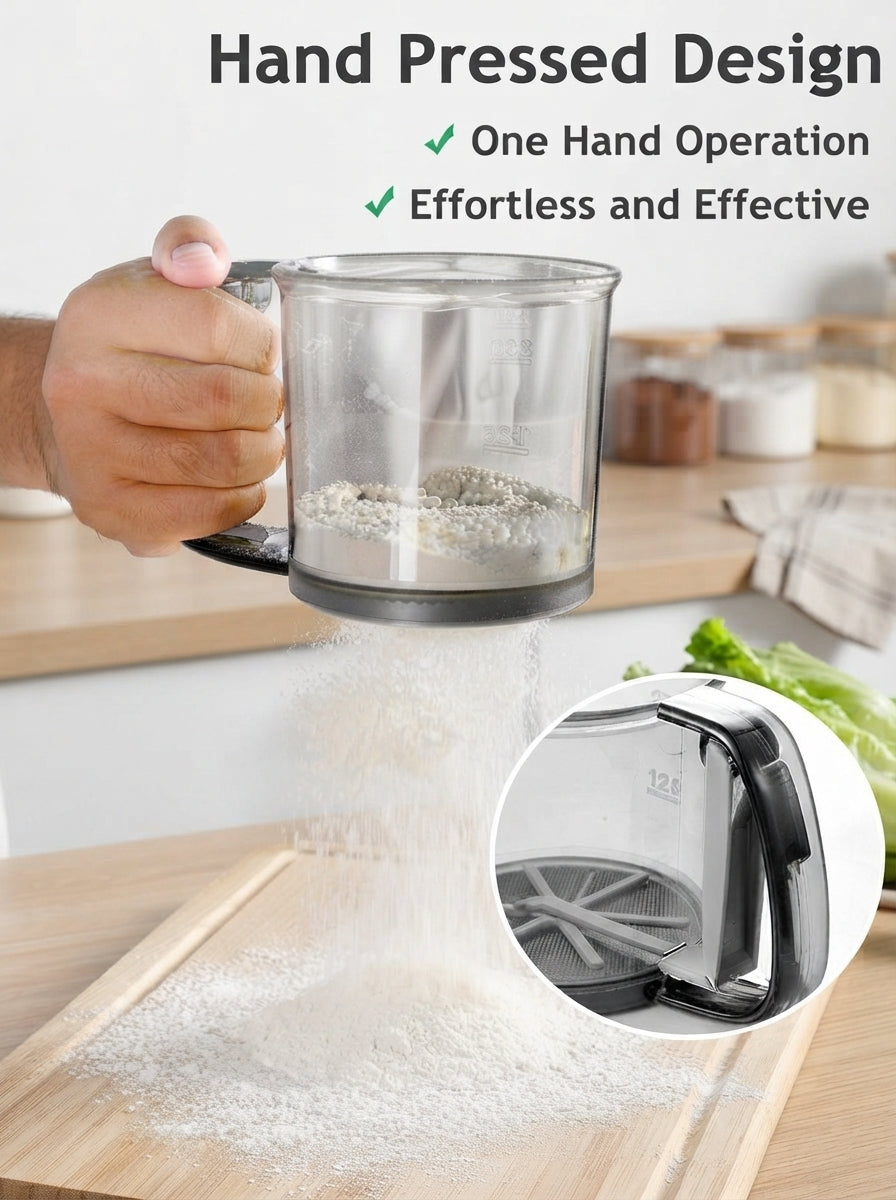 Handheld Plastic Flour Shaker & Mesh Flour Sifter