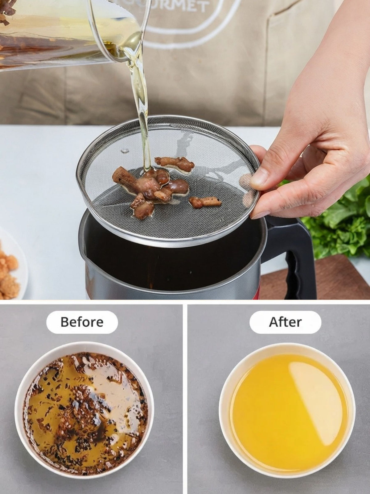 Stainless Steel Oil Filter & Storage Pot